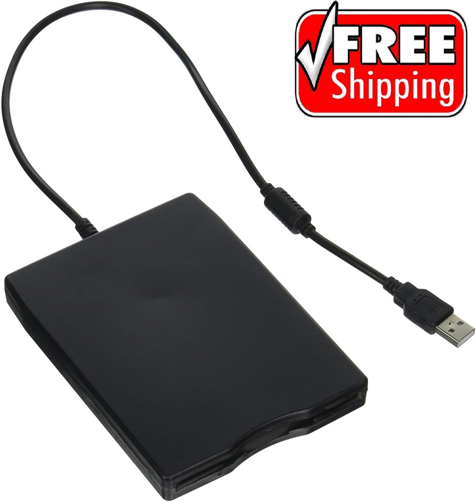 External USB Floppy 3.5" Disk Drive Reader Black Laptop Desktop Computer PC MAC