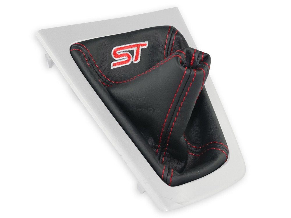 FOR FORD FOCUS 3 2011-2014 GEAR SHIFT BOOT GAITER LEATHER EMBROIDERY RED ST