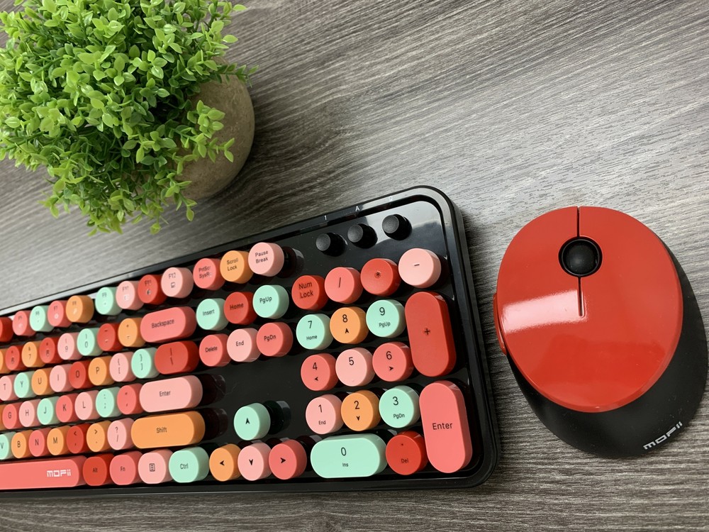Mofii Colorful Computer Wireless Keyboard Mouse Combos, PC/Laptop/Mac
