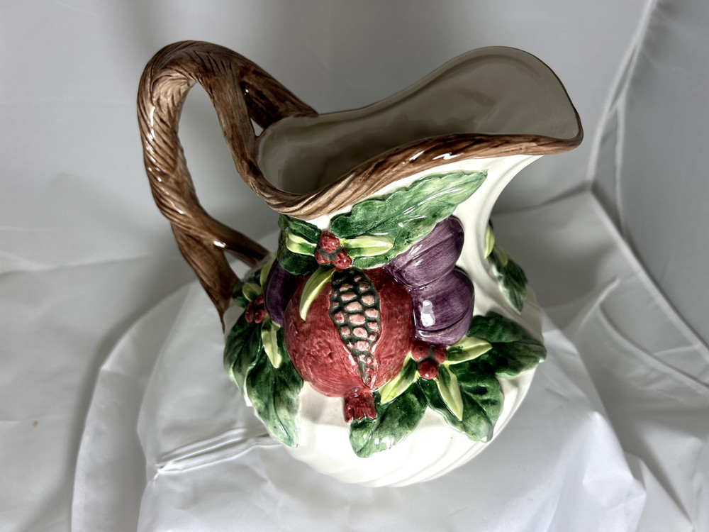 Fitz & Floyd 1992 Winter Fruit 2 1/2 Quart Pitcher - Excellent Condition