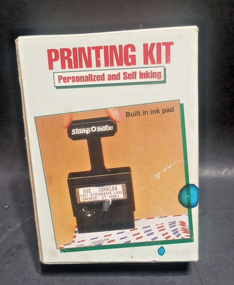 VINTAGE STAMPOMATIC PRINTING KIT