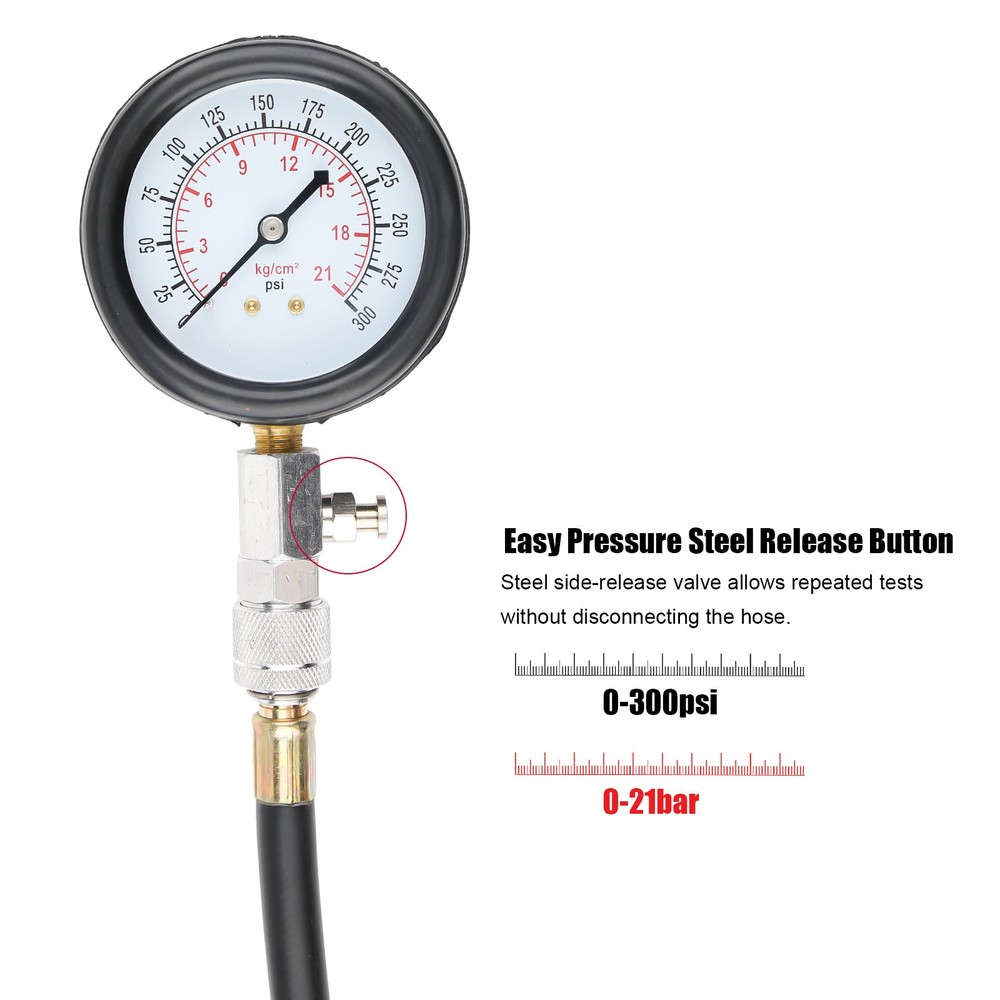 Engine Cylinder Compression Gauge Tester Kit Gas Engine Diagnostic Testing Tool