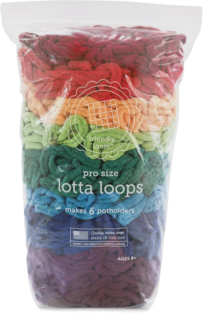 Quality Cotton Weaving Loops in Rainbow Colors – 10” PRO Size | Weave 6 Function