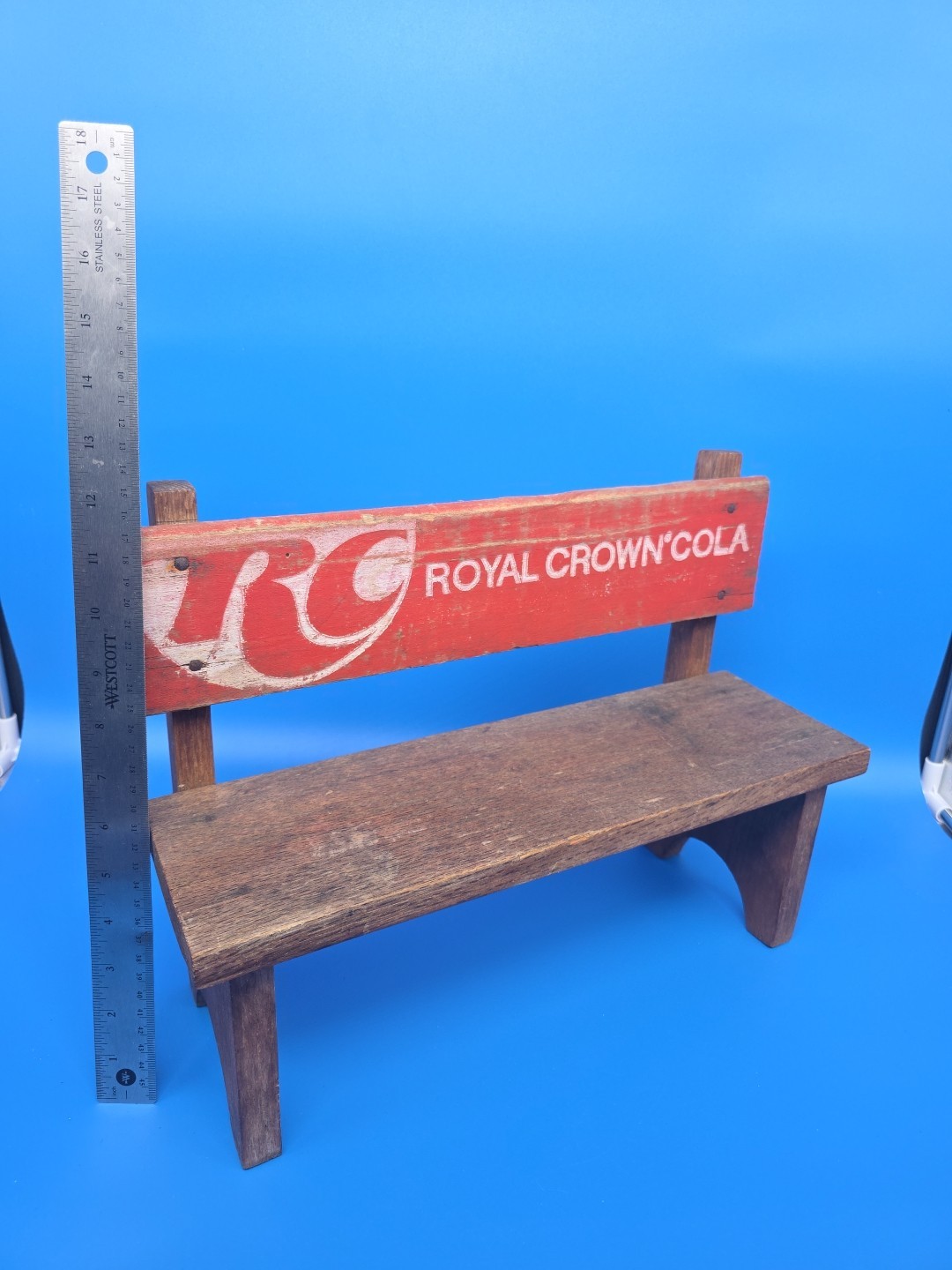 Vintage 70's Royal Crown RC Cola Wooden Soda Folk Art Crate Bench