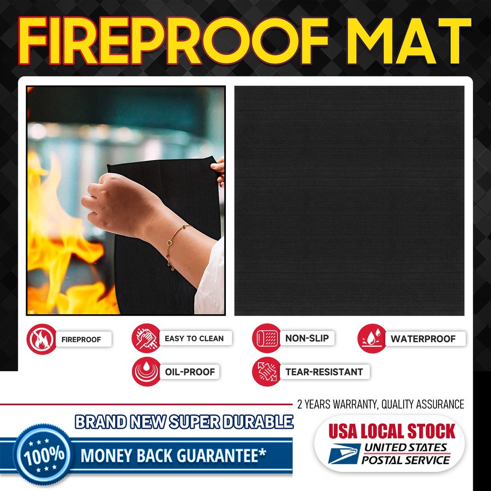 7.9"x7.9" Multifunctional Double-Sided Fireproof Mat Deck Protection Thickening