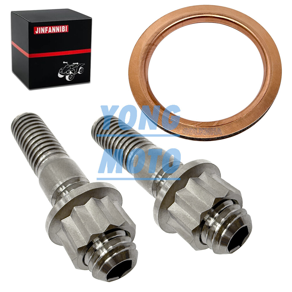 Titanium Head Pipe Exhaust Stud Bolt Gaskets Kit for Yamaha YZ400F YZ426F YZ450F