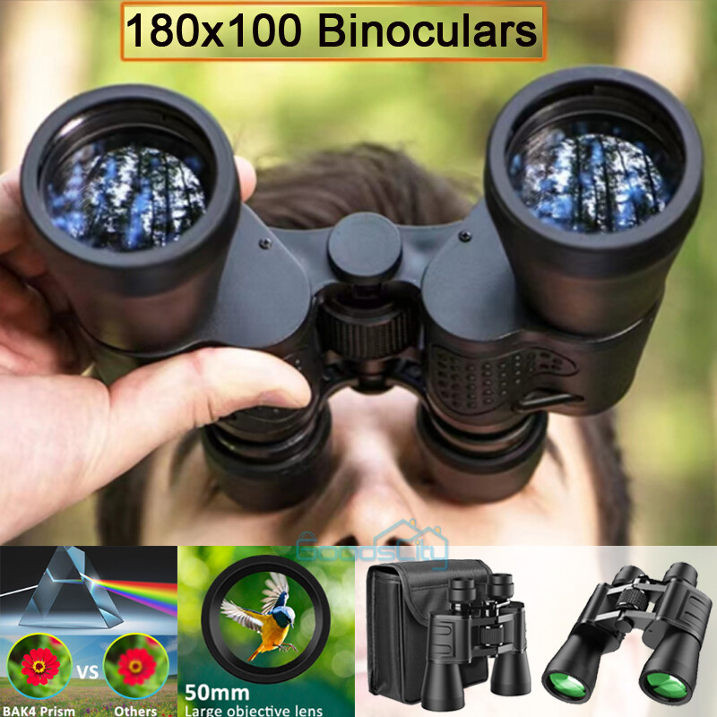 180x100 High Power Military Binoculars Day/Night Vision Waterproof Hunting +Case