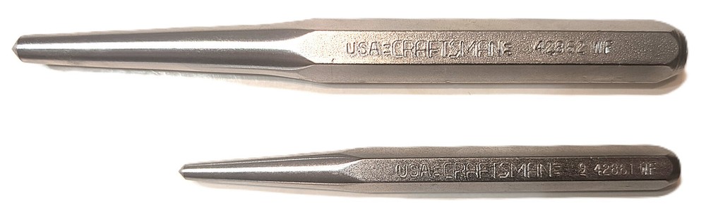Craftsman & K-D Alignment Set - Pin Punches, Center Punches and Chisel