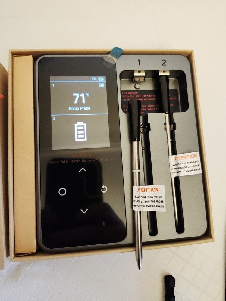 FM2205 Wireless Meat Thermometer Probe Plus 2 Probe APP COMPATIBLE Open Box