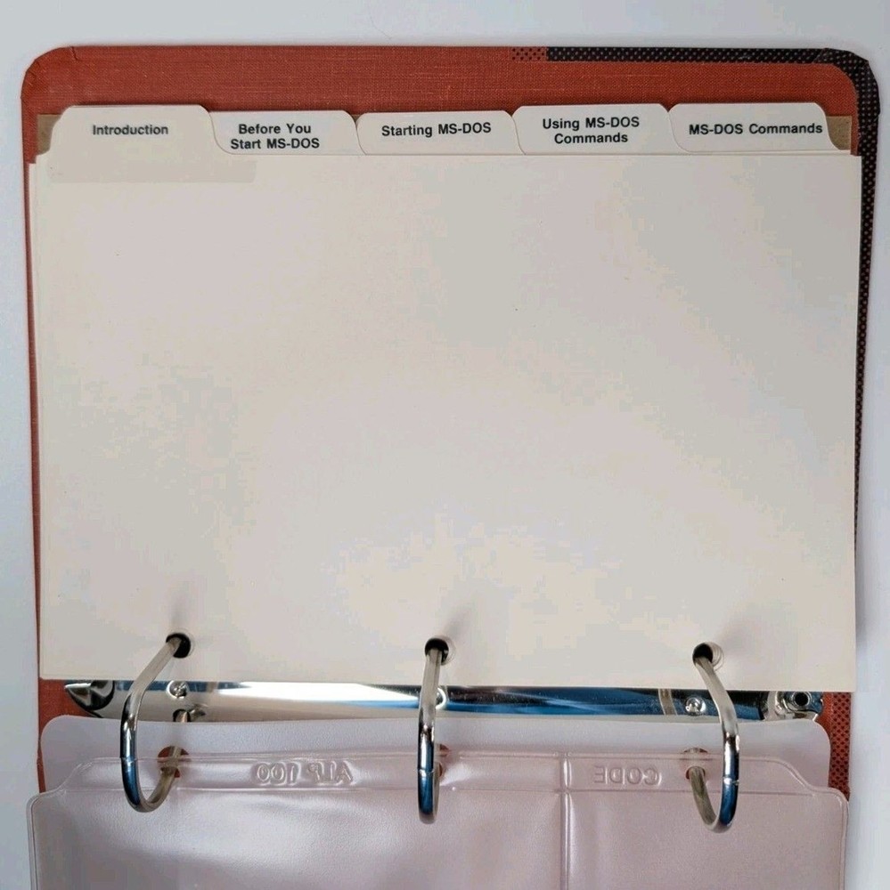 AT&T Microsoft MS-DOS User’s Guide Binder Vintage System Programming (Empty)