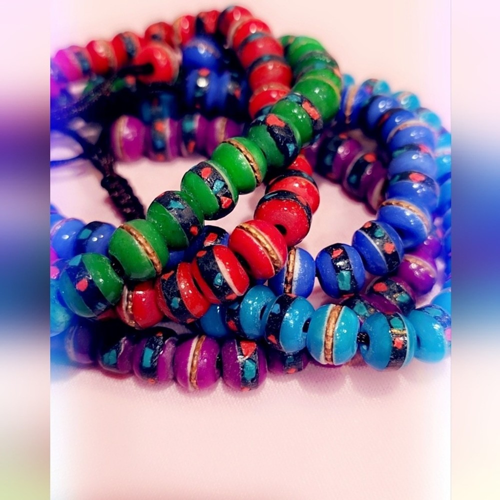 Handcrafted Dyed Bone Gemstone Bracelet