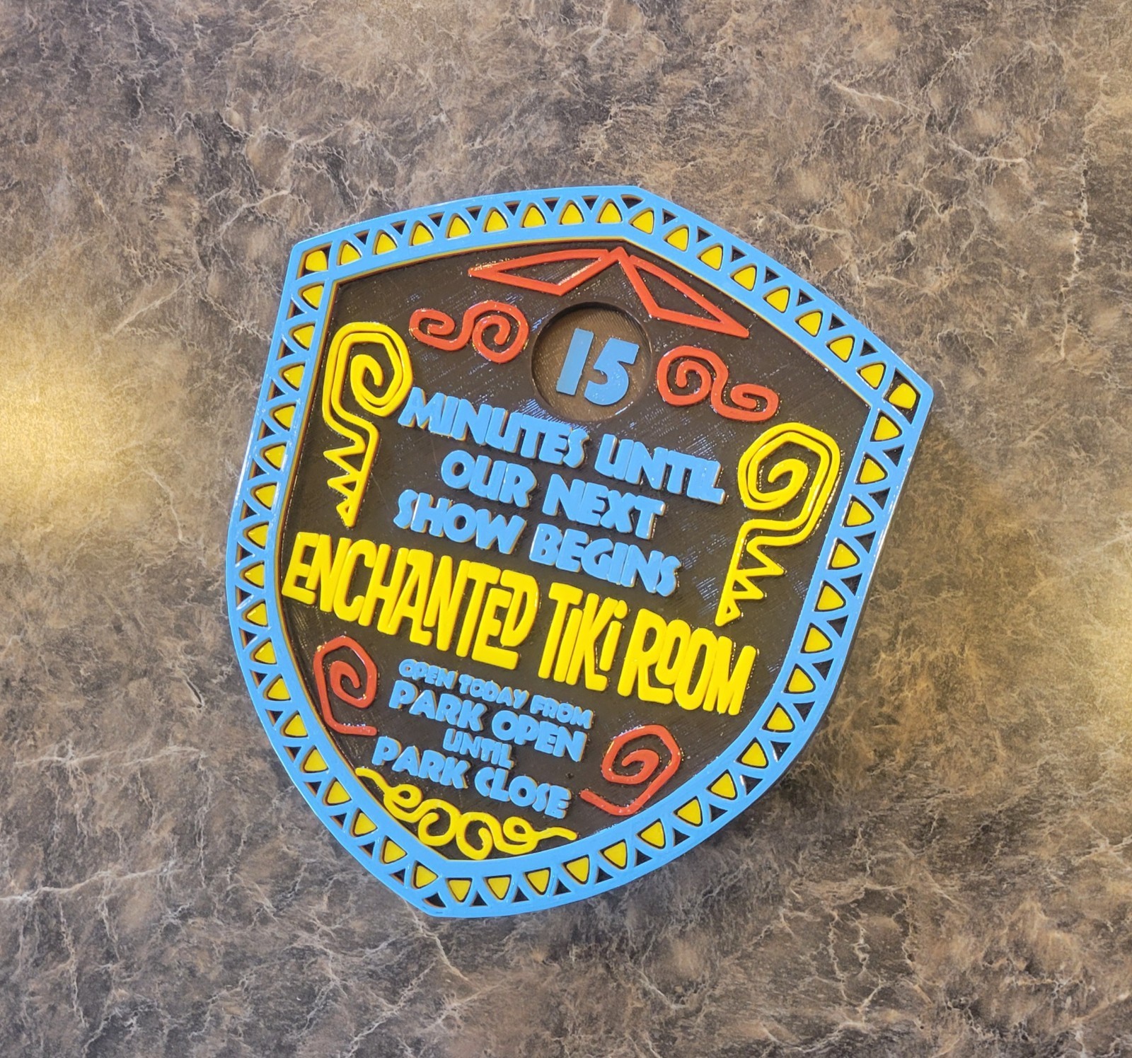 10 x 9.5 inch Enchanted Tiki Room Next Show Sign Adventureland Replica Plaque