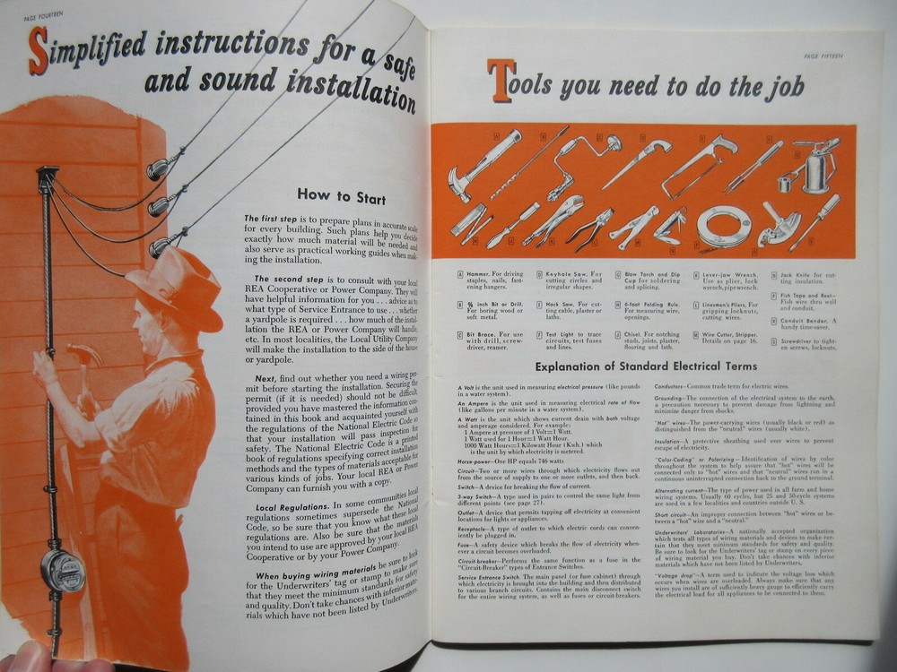 SEARS Simplified Electrical Wiring Handbook Booklet 1957 plus inserts