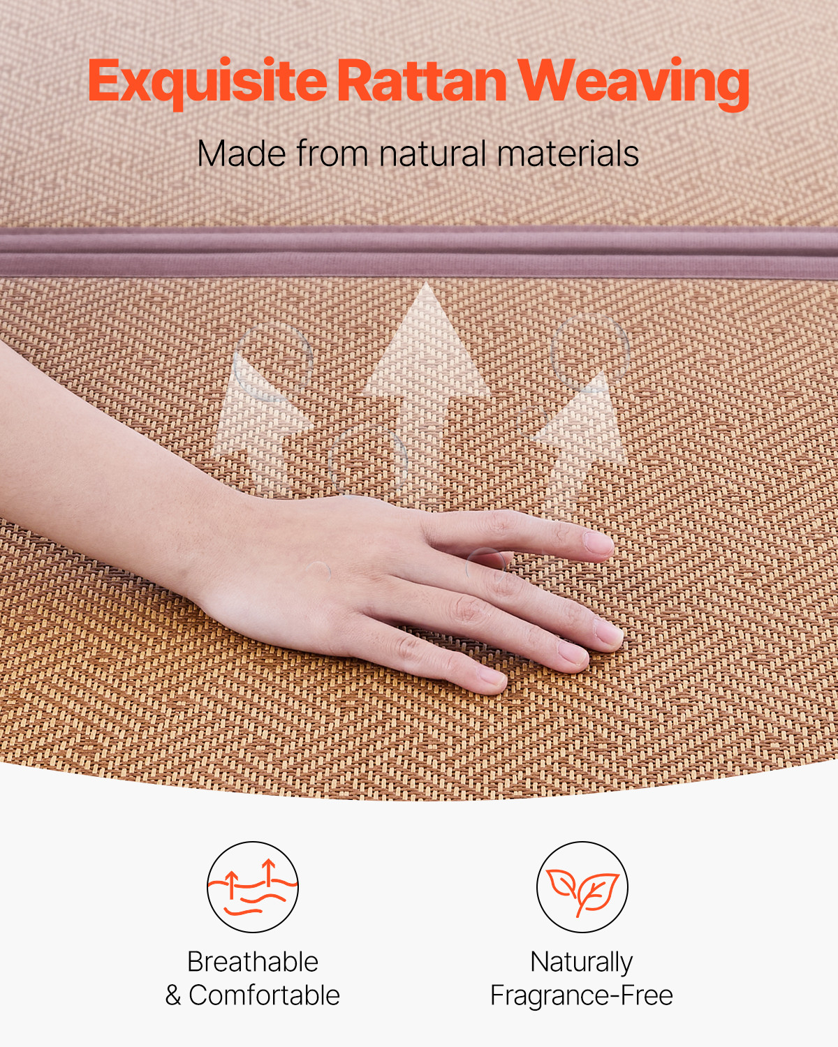 Japanese Tatami Mat 80 x 55 in Foldable Natural Rattan Tatami Mattress