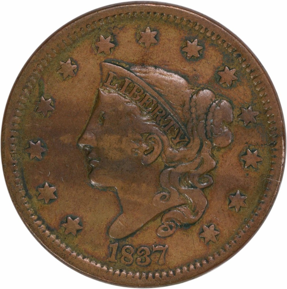 1837 Large Cent VF Uncertified #1110