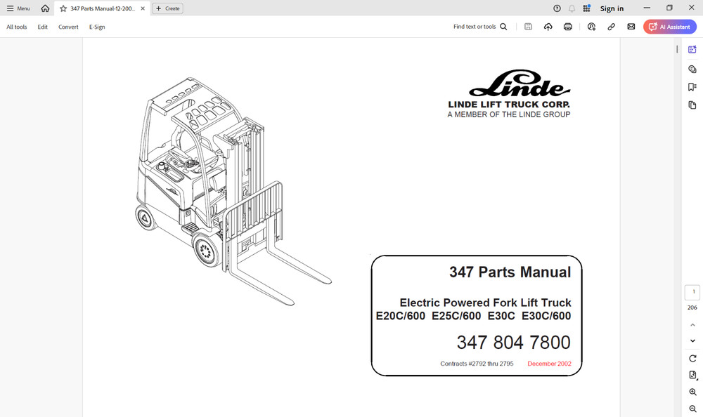 LINDE FORKLIFT Service Manuals on USB Flash Drive.