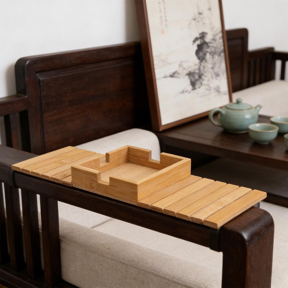 Couch Armrest Table Large-Capacity Armchair Organizer Sofa Arm Tray