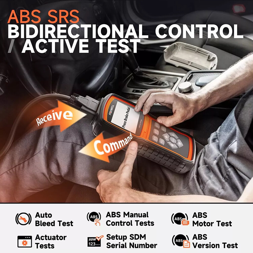Bi-directional Car Scanner ABS Bleeding SAS SRS OBD2 Code Reader Diagnostic Tool