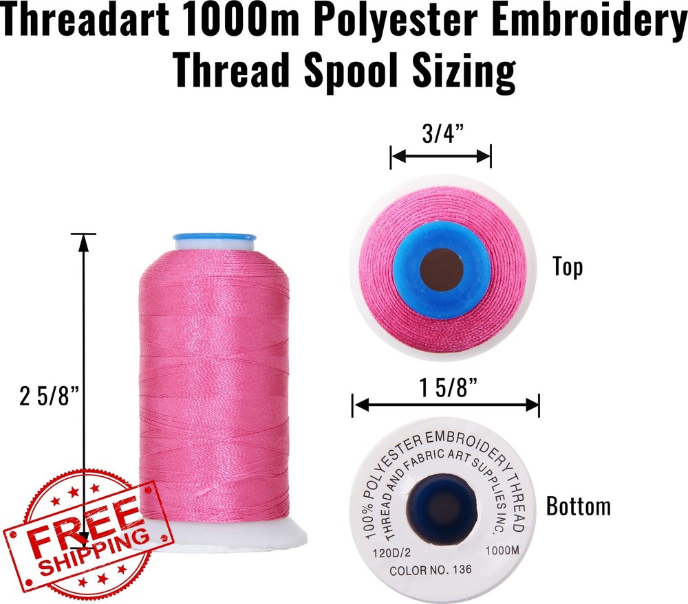 Threadart Polyester Embroidery Thread 1000M Ocean 347 40wt