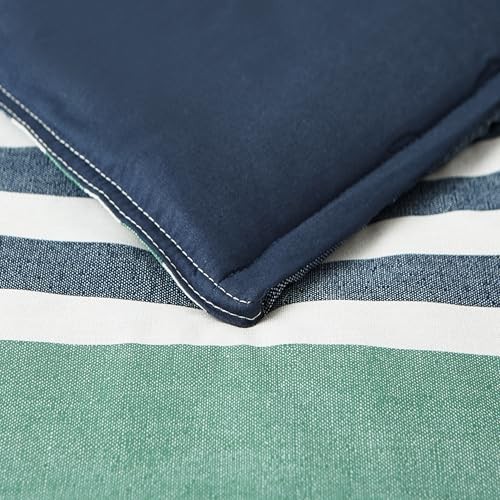 - Comforter Set, Reversible Cotton Bedding with Matching Sham, Twin Casual