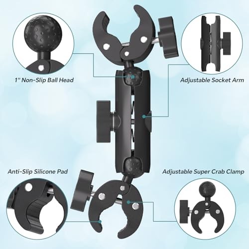 Super Double Clamp Mount Umbrella Camera Pole Clamp Holder,360° Magic Socket
