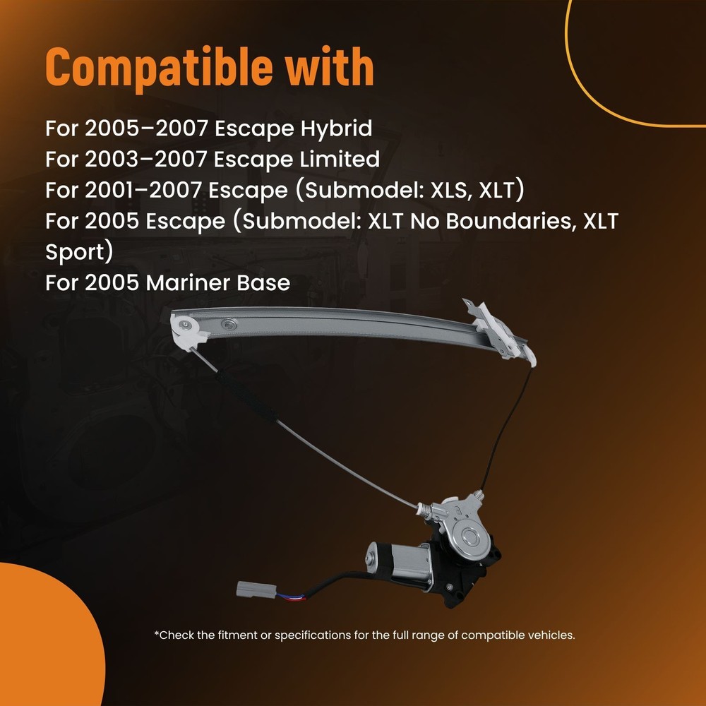 FRONT DRIVER SIDE WINDOW REGULATOR FOR FORD ESCAPE XLS XLT 2001-2007