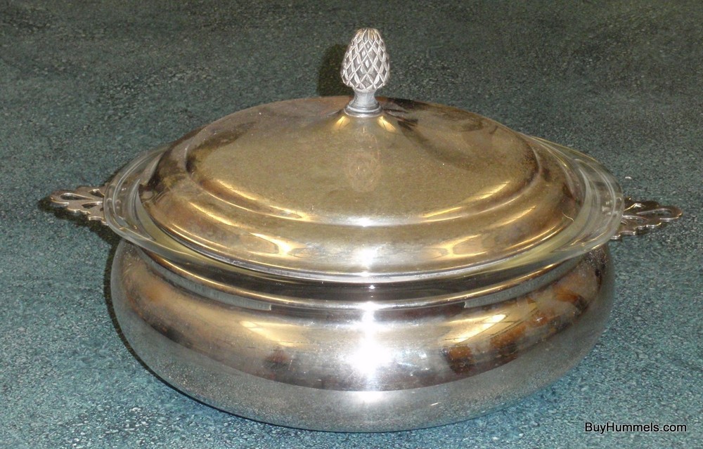 Sheffield Silverplate Casserole Dish 1127 with Pyrex 2Q Baking Dish Insert GIFT!