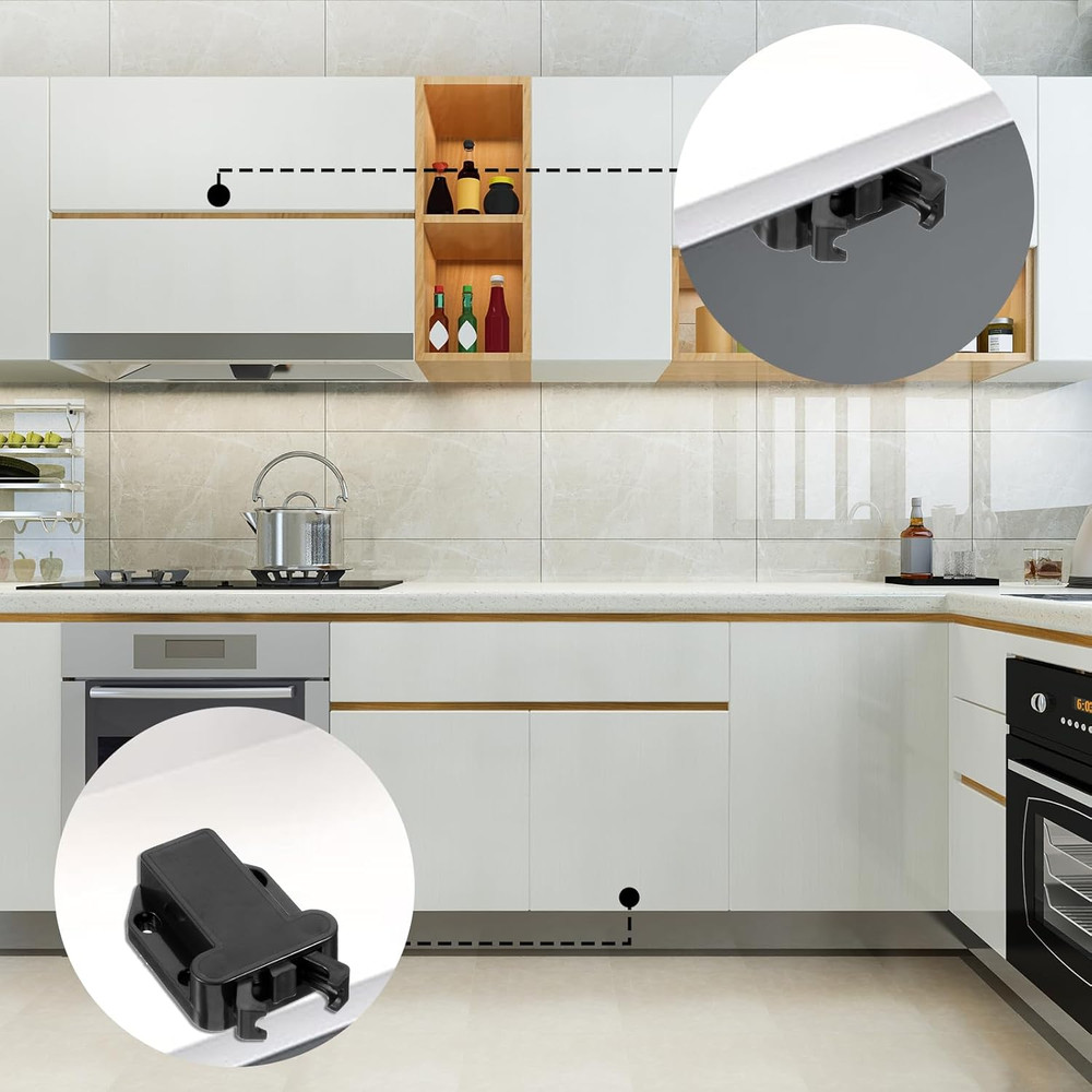 4 Pack Push Latches for Cabinets Push to Open Self-Locking Drawer Door Hardware