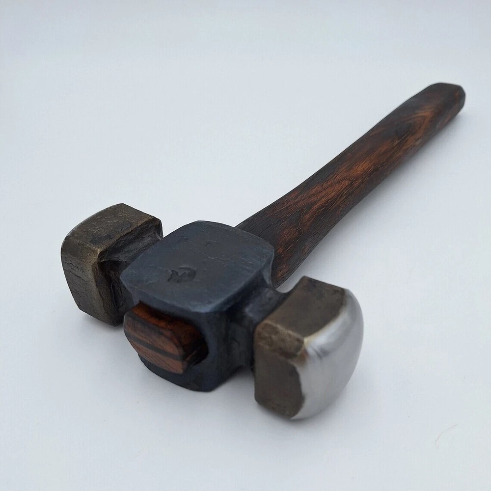 3lb Blacksmith Hammer with Handle – Hand Forged Iron Forge Hammer – Heavy Duty