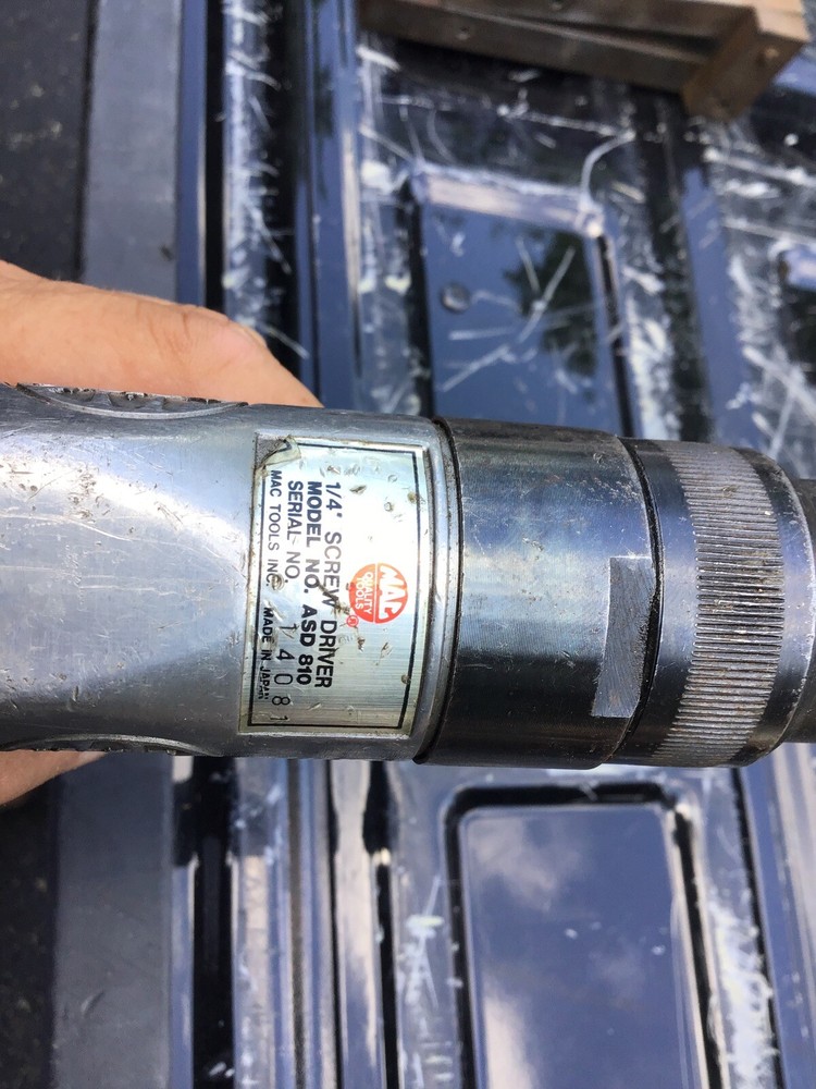MAC Tools ASD-810 Used Pneumatic Reversible 1/4” Hex Bit Driver Works Great!