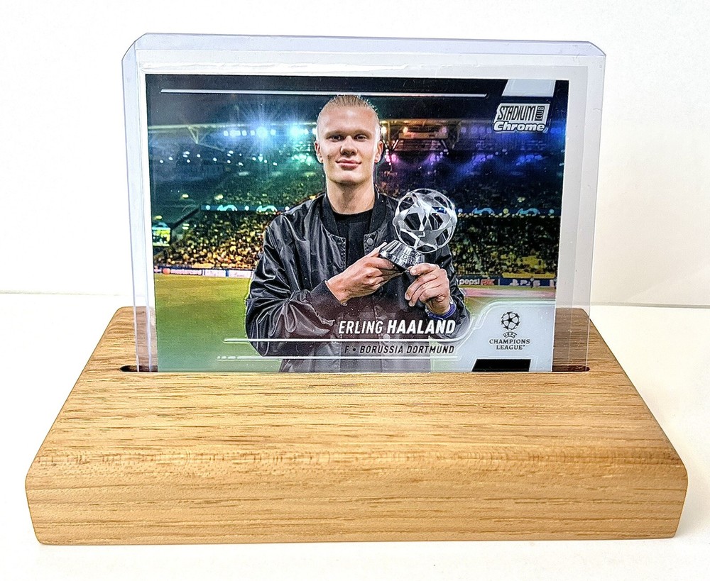 Horizontal Trading Card Stand Display Top Loader Stand Hickory (Stand Only)