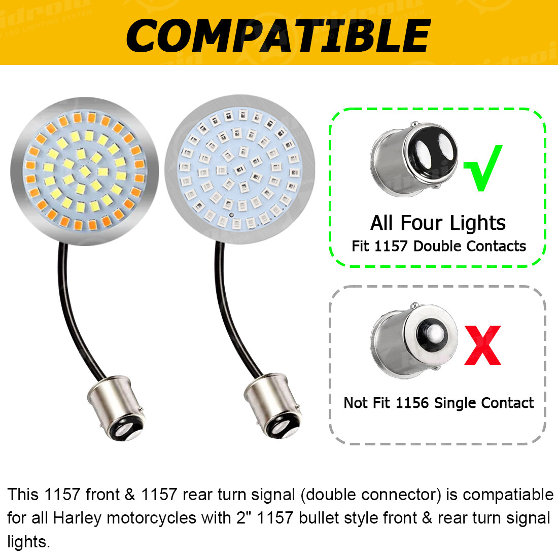 4PCS For Harley Street Glide Road King 1157 LED Turn Signal Front Rear Lights