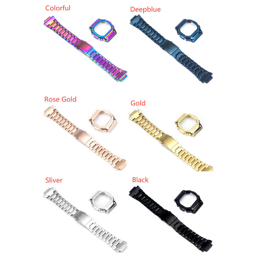 Metal Case Cover For Casio G-SHOCK DW5600 GWM5610 Bezel Kit Watch Bnad Strap