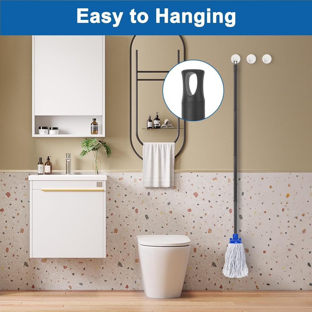 Mop for Floor Cleaning,2 Pcs Cotton String Wet Mops Replacement Head Refill C...