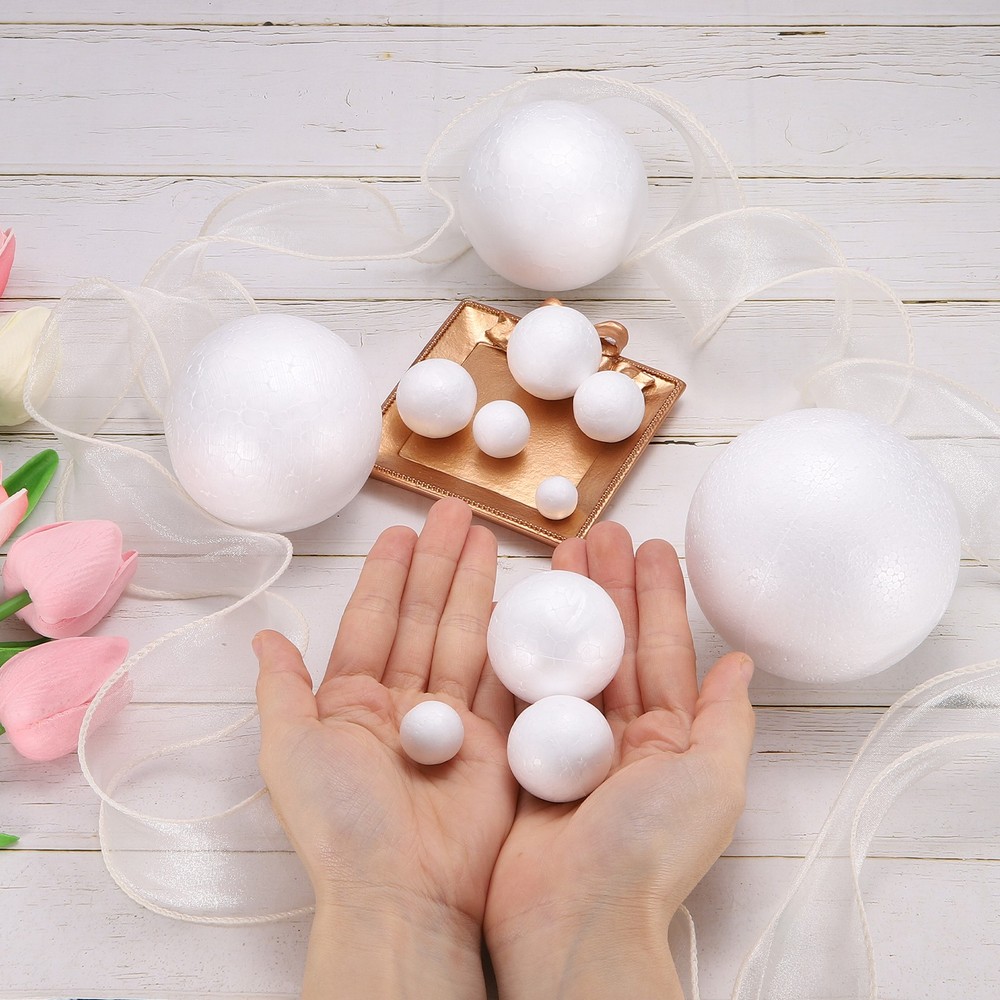 1 Pcs White Foam Balls, 4 Inch Polystyrene Solid Round Balls DIY Craft Foam