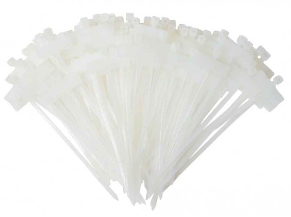 New - 1000 Pack 4" Natural Flag Cable Zip Ties, ID Labeling Marker Tags