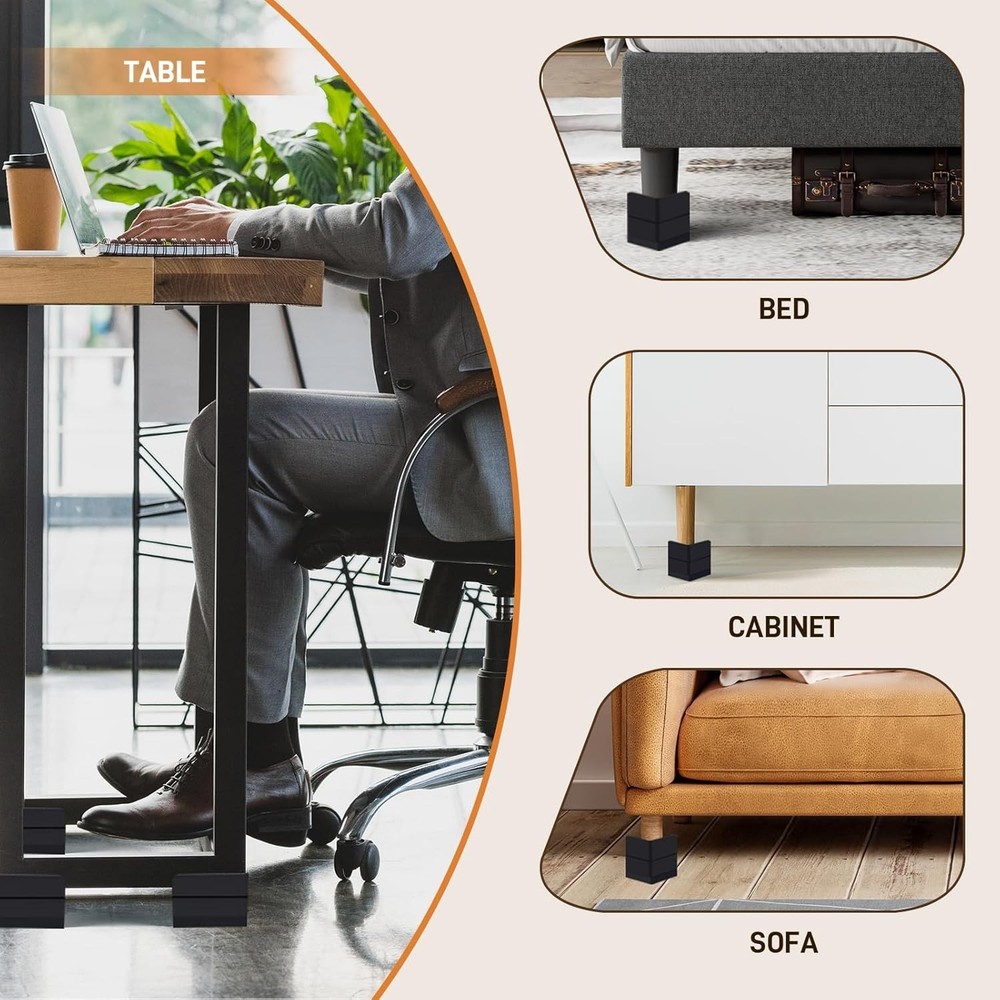 Furniture Riser Adjustable Raise Blocks Heavy Duty for Bed Couch 3 inch 4 pack