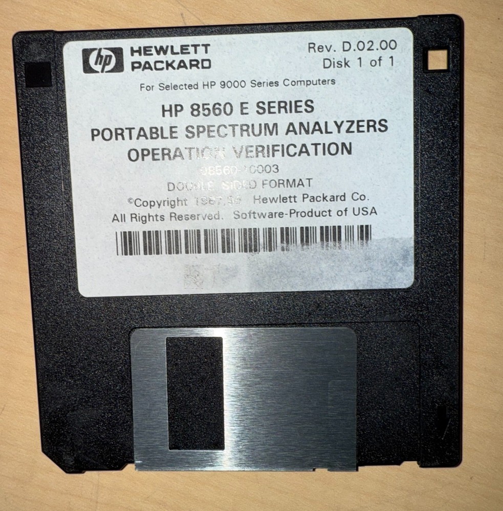 HP 8560A/1A/1B/2A/2B/3A Portable Spectrum Analyzer Operation Verification #B2