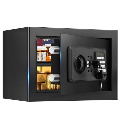 Fireproof Waterproof Safe Box for Home, Digital Security with Combo Lock & Shelf