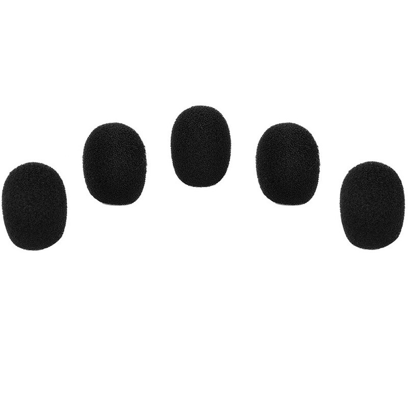 5 Pack Mini-size Lapel Headset Microphone Windscreen Cover Sock mic Foam, Black