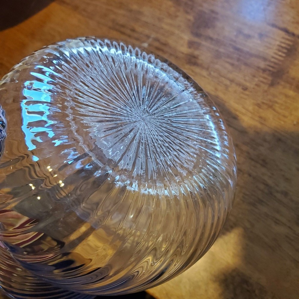 Blown Glass Pitcher Swirl Pattern, 6"