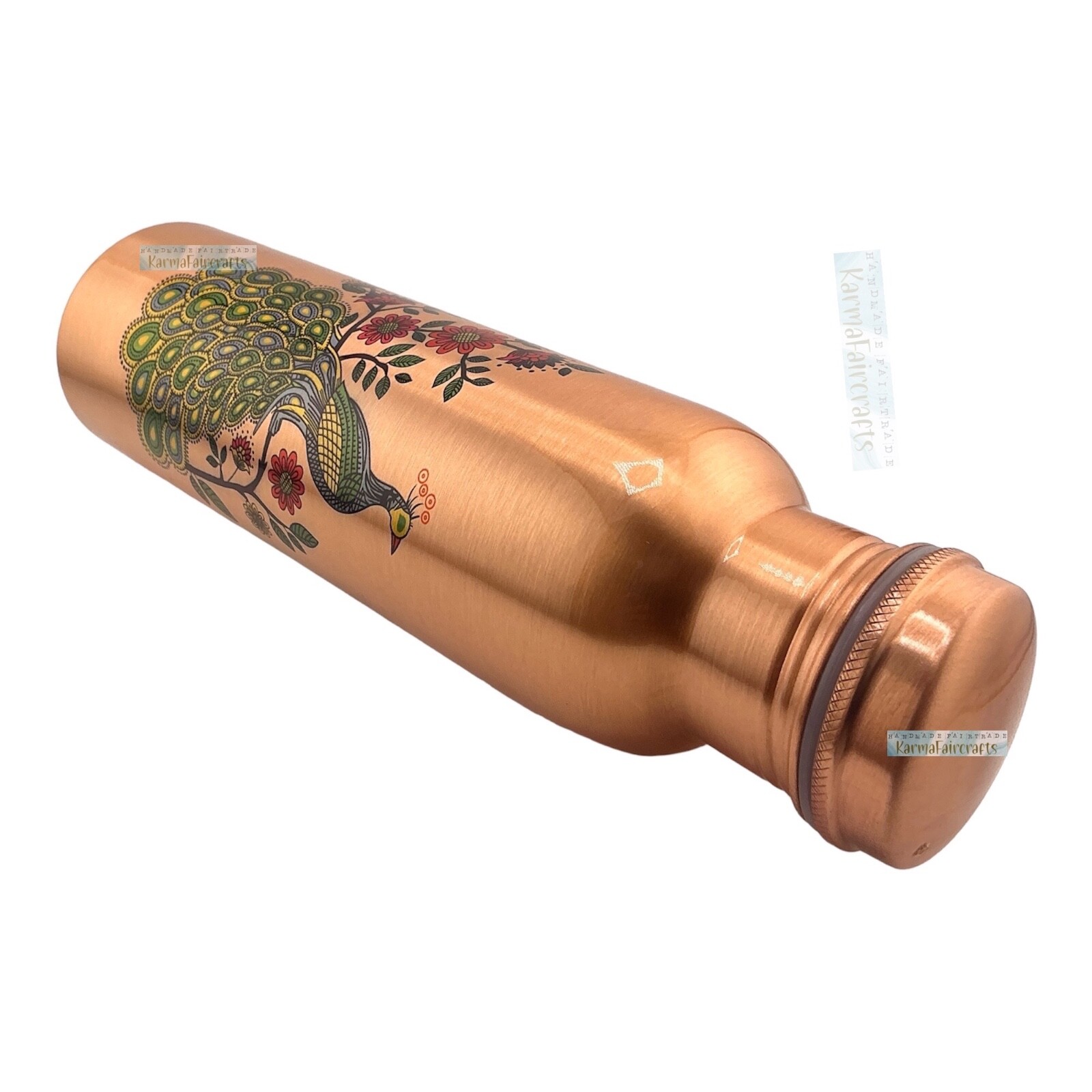 Pure Copper Water Bottle. Hand Crafted Premium Quality- 32 FL Ounces. USA Ship.