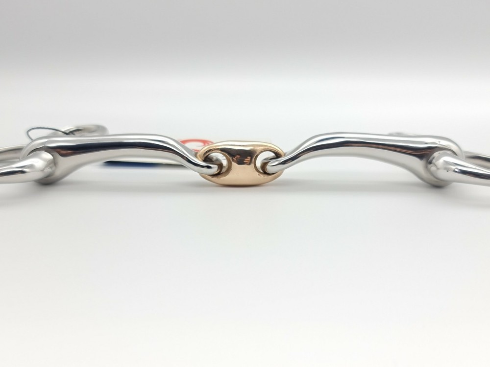 Hanging Cheek Snaffle Bit Curved 14MM SS Copper Lozenge (*SAME DAY DISPATCH*)