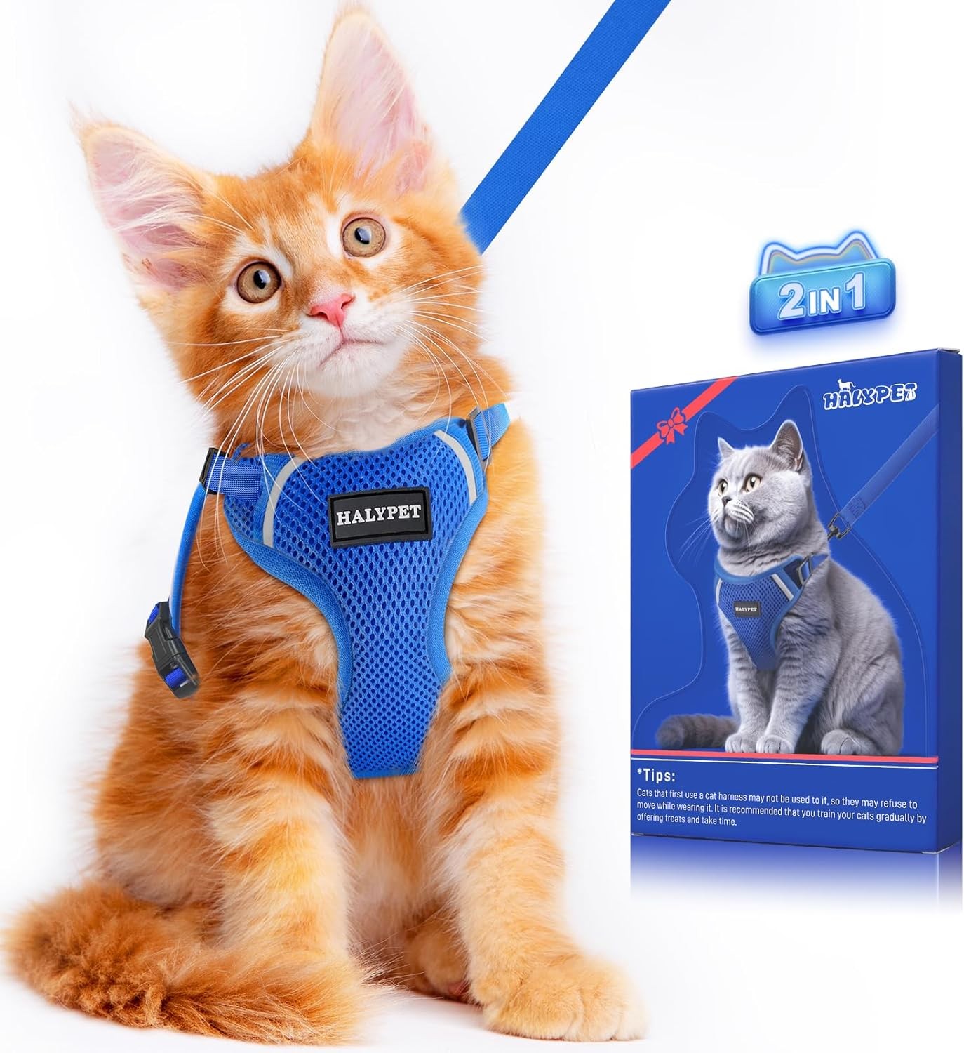 "FINAL SALE" Cat Harness Leash Set, Escape Proof Safe Adjustable Breathable Mesh