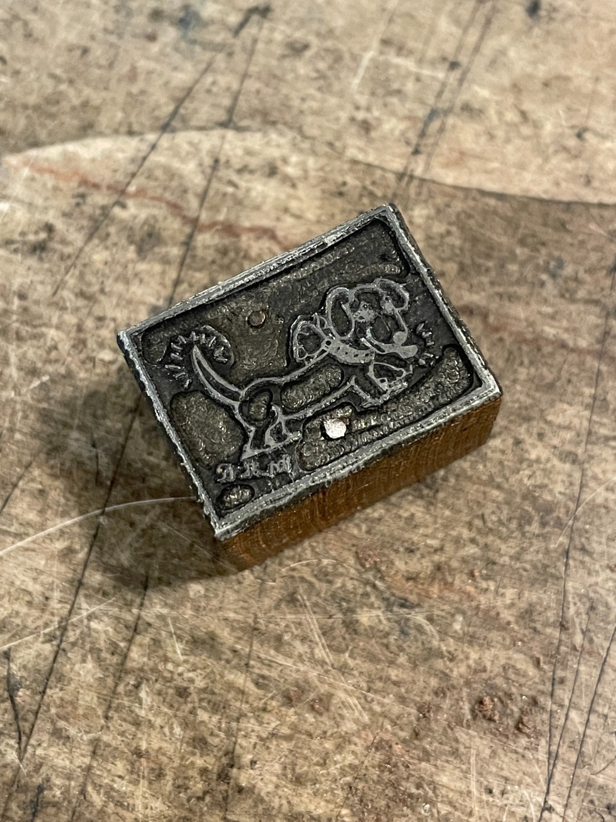 Printing Letterpress Printers Block Small Dog In Border Dachsund (650)