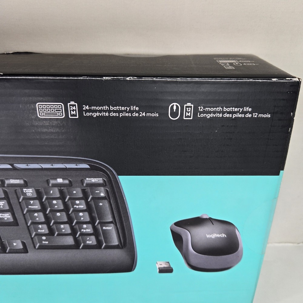 Logitech MK320 Wireless Keyboard Mouse Combo New Open Box Black Windows Chrome