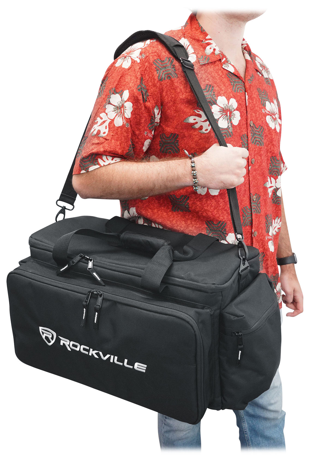 Rockville UT-BAG10 Padded DJ Cable/Utility Bag w/removable Dividers+YKK Zippers