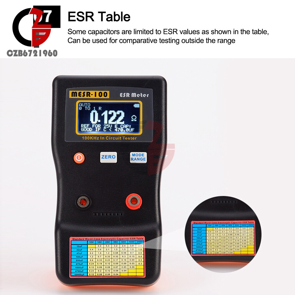 MESR-100 ESR Capacitance Ohm Meter Capacitance Internal Resistance Circuit Test