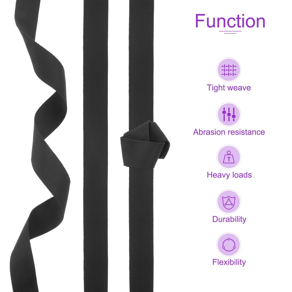 25 Yard x 1 Inch Width Nylon Webbing Strap Poly Flat Webbing Strapping Black