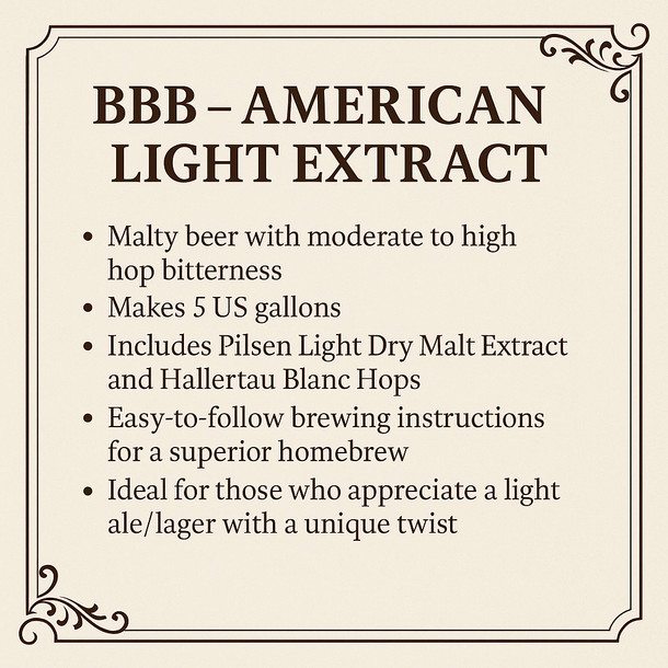 Brown Box Beer BBB - American Light Extract